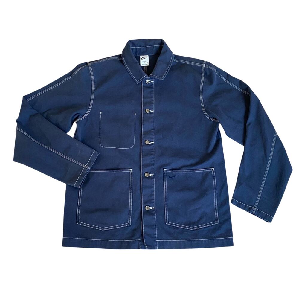 Nike Minimal Utility 100% Cotton Obsidian Relaxed Fit Pocket Lightweight Jacket